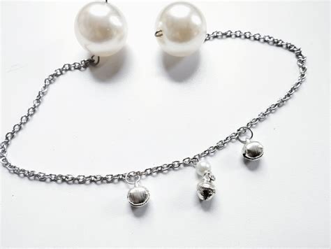 Pearl Anal Plug With Sexy Stainless Steel Tail And Adorable Bells Intimate Jewelry Non