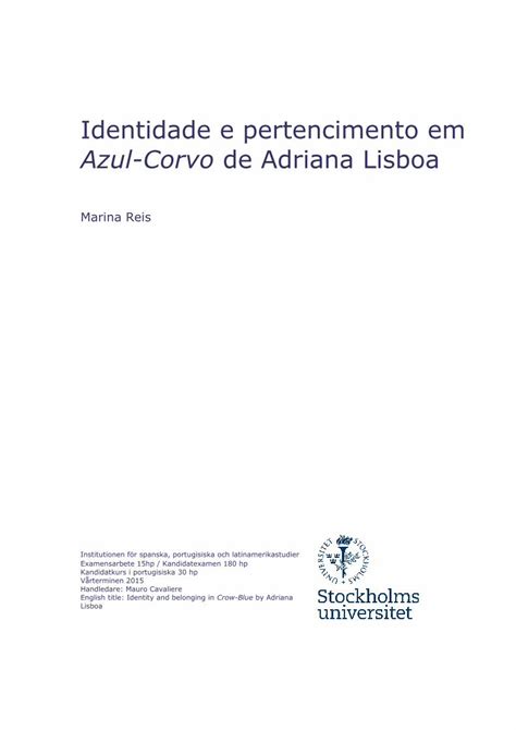 PDF Identidade E Pertencimento Em Diva Portal Se848981 FULLTEXT01