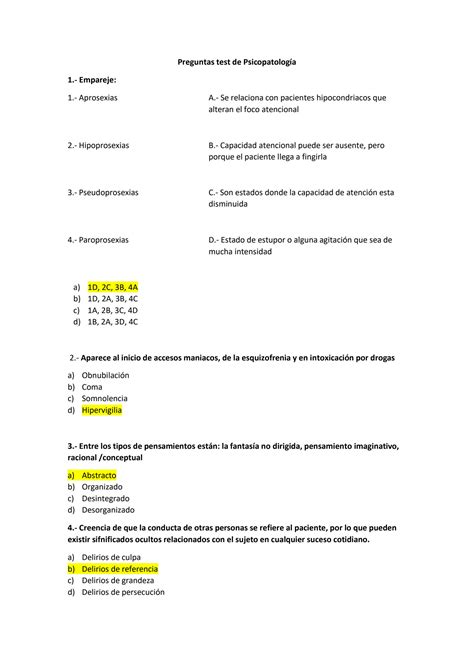 SOLUTION Test Recopilado De Psicopatolog A 1 Studypool