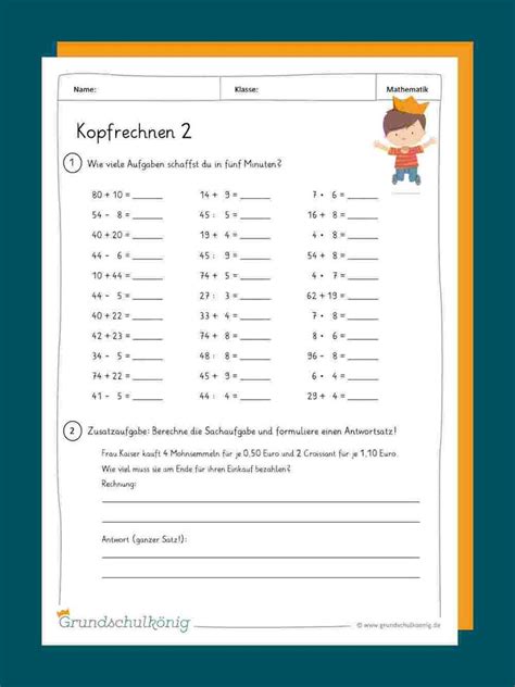 Kopfrechnen Lernen Tipps Schule Kopfrechnen Zahlen Lernen Vorschule