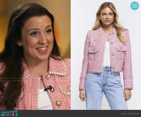 Wornontv Ms Rachels Pink Pearl Embellished Tweed Blazer On Good Morning America Clothes And