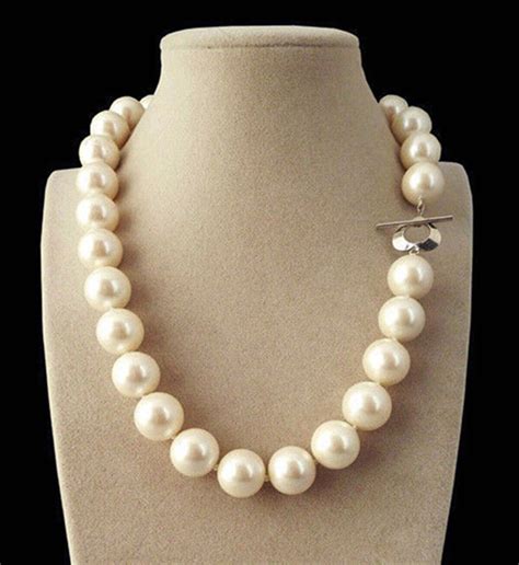 Huge 14mm Genuine White South Sea Shell Pearl Round Beads Necklace 18