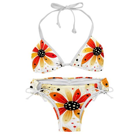 Seven Starred Ladybird Chic One Piece Swimsuits Bikini Set Detachable