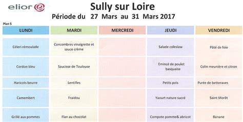 menu mars 2017 école Jeanne d arc 4 Ecole Jeanne d Arc de Sully sur