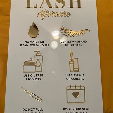 Lash Aftercare Advice Sign Acrylic Sign Salon Sign Aesthetics Aftercare