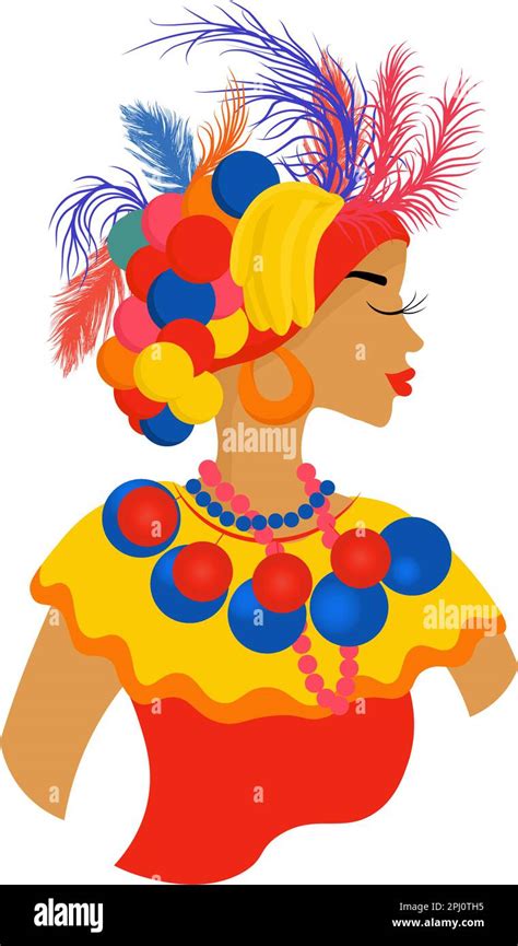 Colombian Woman Portrait In Carnival Costume Hispanic Woman In