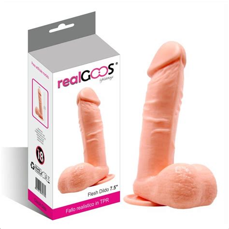 RealGOOS FALLO REALISTICO DILDO CLASSICO CON VENTOSA E TESTICOLI IN