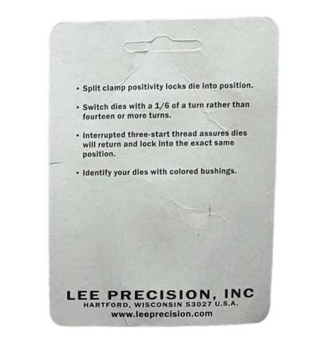 Lee Breech Lock Quick Change Bushings Wdie Lock Ring Eliminator 90063