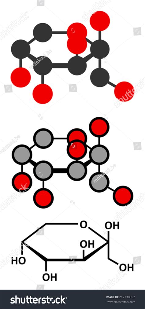 Fructose D Fructose Fruit Sugar Molecule Royalty Free Stock Vector