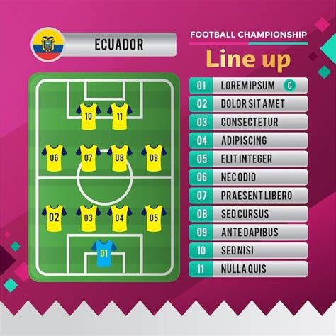 Campeonato De Futebol Da Copa Do Mundo Equador Time Line Up Design