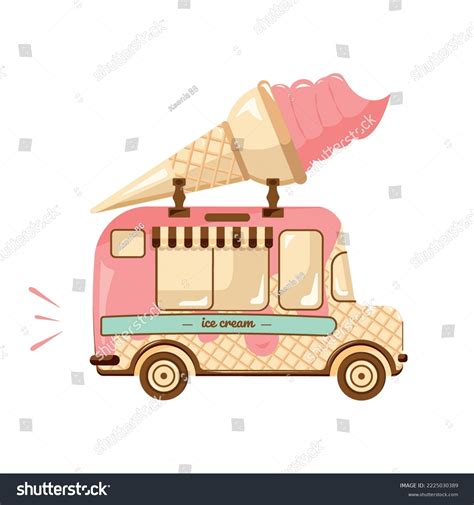 Vintage Ice Cream Truck Vector