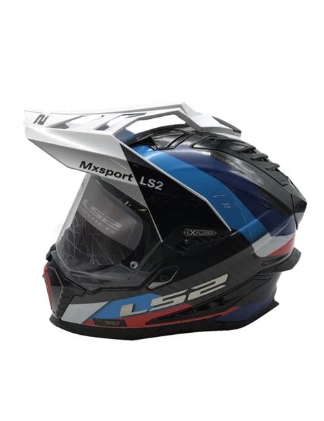 Carbon Full Motorcycle Helmet Ls Mx Explorer C Frontier Black Blue