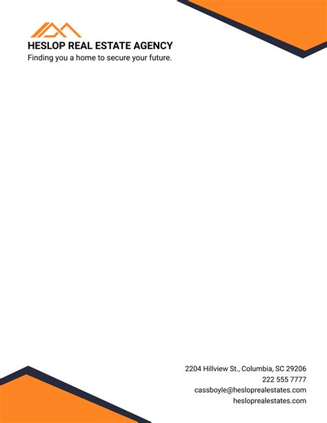 Free Real Estate Letterhead Templates And Examples Edit Online