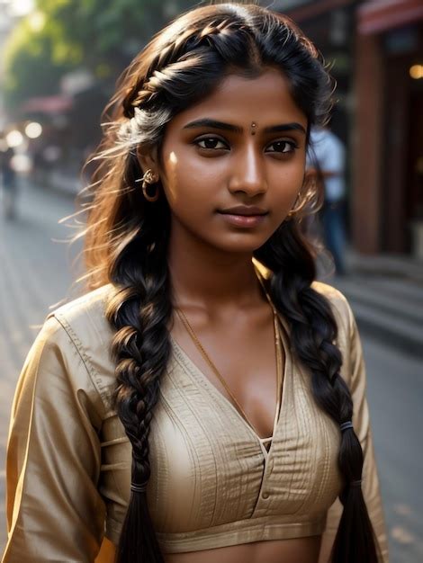 Premium Ai Image A 20 Year Old Indian Woman With A Traditional Saree