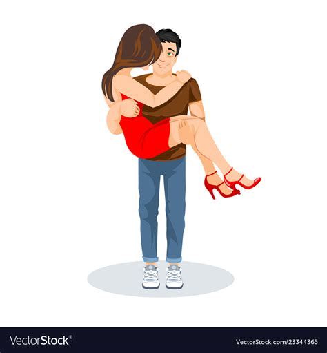 A Man Holds Girl In His Arms Lovers Royalty Free Vector