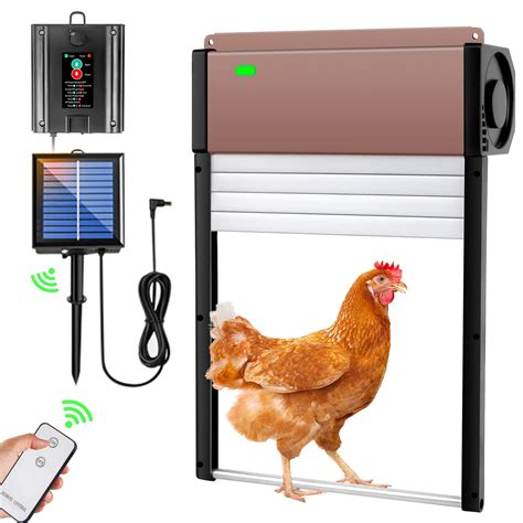 Buy Automatic Chicken Coop Door Solar Powered With Timer Light