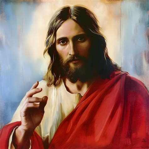 Premium Photo Portrait Of Jesus Christ Oil Painting