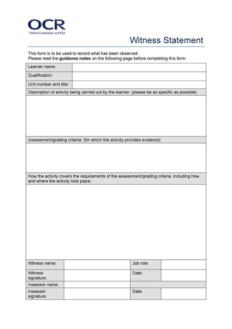 50 Professional Witness Statement Forms And Templates ᐅ Templatelab