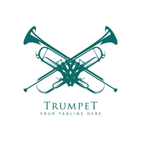 trumpet logo. two crossed trumpets illustration icon 12498164 Vector