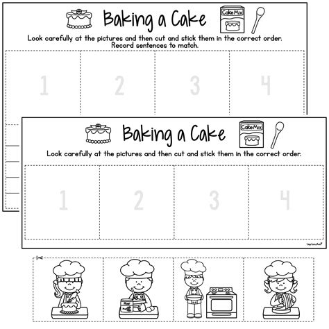 Sequencing Worksheets Baking A Cake Top Teacher