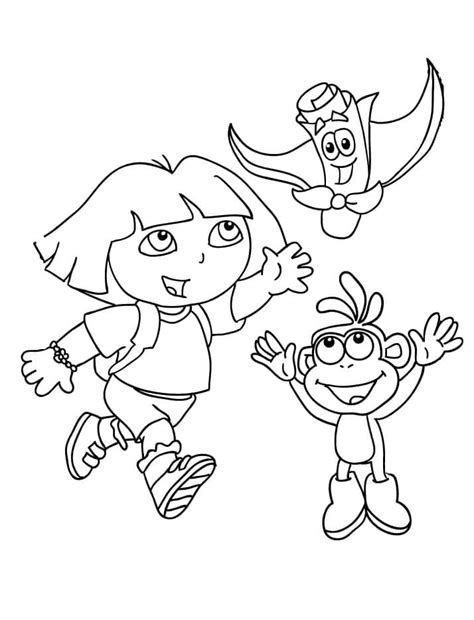 Coloriage Dora Babouche Part Chipeur Imprimer Et Colorier The Best