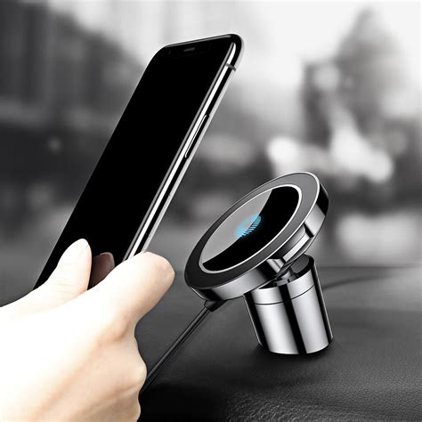 Baseus Big Ear Qi Wireless Charger Magnetic Car Mount Holder Clamp Paste Stand For Iphone X 8