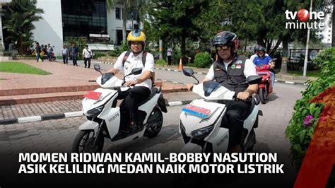 Aksi Ridwan Kamil Dan Bobby Nasution Berkendara Motor Listrik Kelilingi