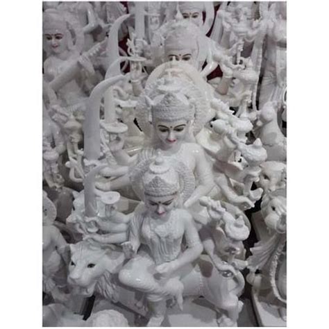 Durable Feet Glossy White Marble Durga Mata Statue At Best Price In