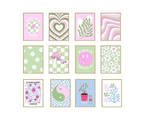 12 Danish Pastel Aesthetic Wall Collage Kit Danish Pastel Etsy México