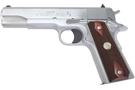 Colt Government Model 45acp Hard Chrome 1911 Pistol For Sale Colt