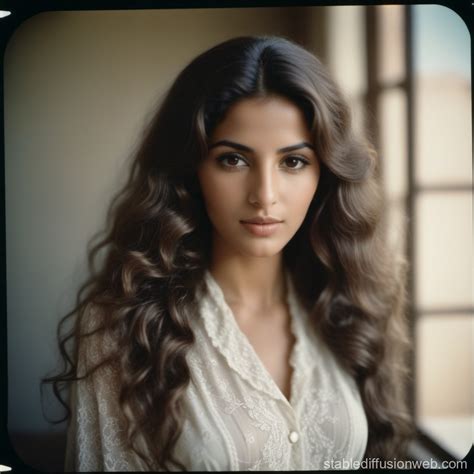 Algerian Woman with Long Wavy Hair | Stable Diffusion Online