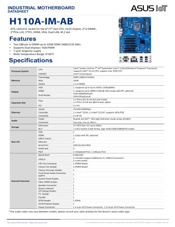 Asus H A Im Ab Ai Accelerator Datasheet Manualzz