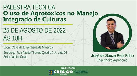 CREA GO Mais Capacitação PALESTRA TÉCNICA O USO DE AGROTÓXICOS NO