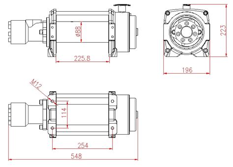 10 000lb 4 536kg Original Orange Hydraulic Winch 25m X 9 1mm Steel