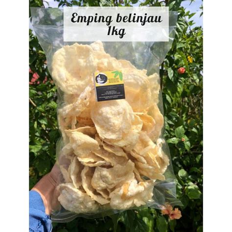 READY STOK 1KG Kerepek Emping Belinjau Rangup Nipis Dan Sedap