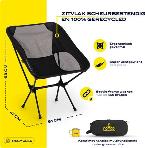 NOMAD Campingstoel Sarek Compact Ultra Lichtgewichte Kampeerstoel