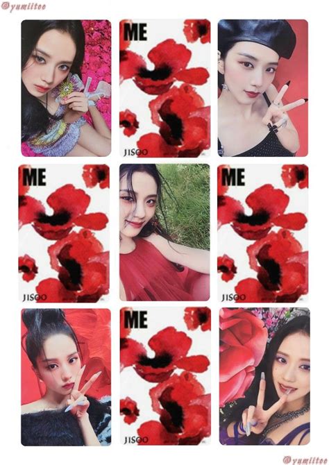 Blackpink Jisoo Me printable Pc template Kart şablonu Kartlar Kart