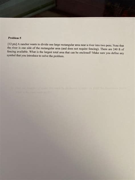 Solved Problem Pts A Rancher Wants To Divide One Chegg