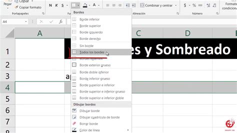 Curso De Excel 2016 Bordes Y Sombreado YouTube