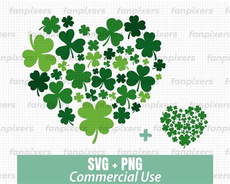 Clover Leaf Svg Shamrock Svg Heart Svg St Patricks Day Svg Irish