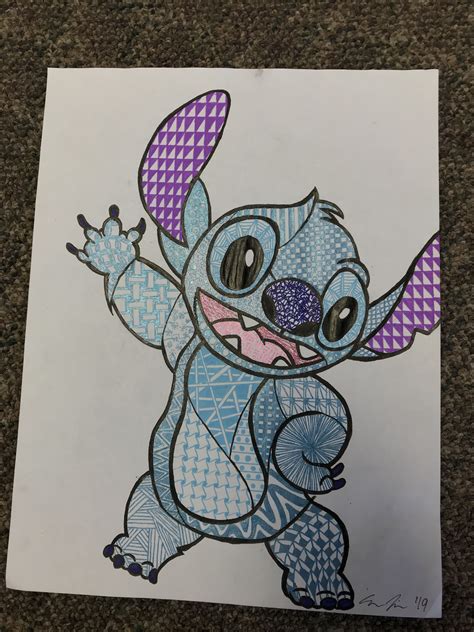 Lilo And Stitch Zentangle Lilo And Stitch Zentangle Drawings