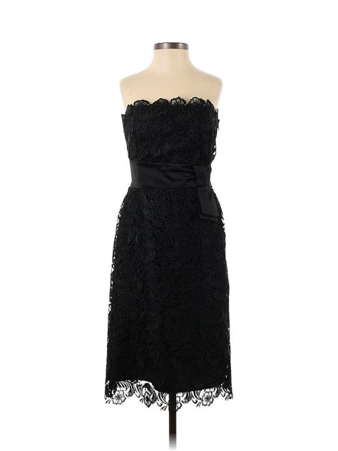 White House Black Market 100 Polyester Damask Black Cocktail Dress