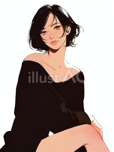 黒い服を着た大人の女性イラスト No 25316633｜無料イラスト・フリー素材なら「イラストac」