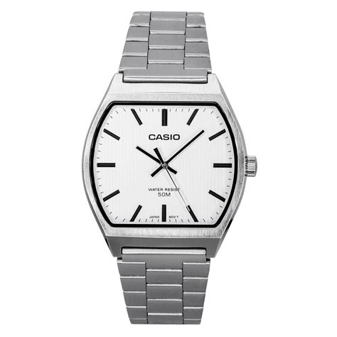 Casio Standard Analog Stainless Steel White Dial Quartz Mtp B D A