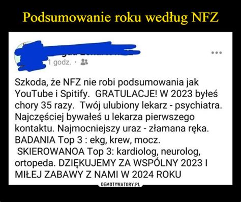 Podsumowanie Roku Wed Ug Nfz Demotywatory Pl