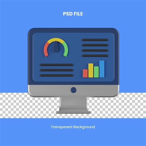 Premium PSD Dashboard 3d Rendering Icon Illustration Analytics