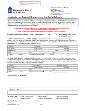Irb Application Uis Doc Template Pdffiller