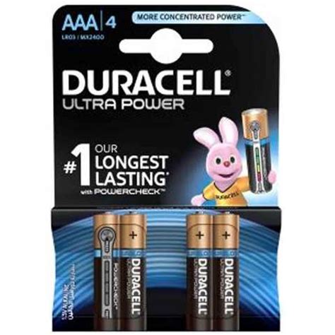 Buy Duracell Ultra Power Battery AAA Pack Of 4 Pieces Online Shop