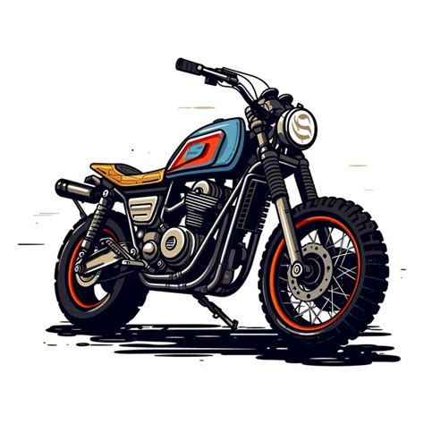 Ilustración vectorial de la silueta de una motocicleta Vector Premium