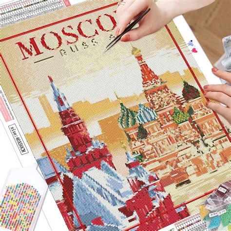 Broderie Diamant Affiche Moscou 40 X 50 Cm Lartera